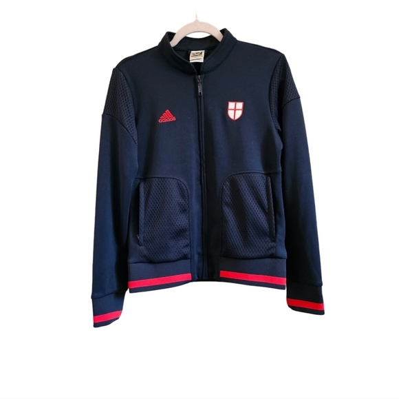 Adidas soccer track jacket black Size M England 2010 World Cup South Africa zip - Picture 1 of 10